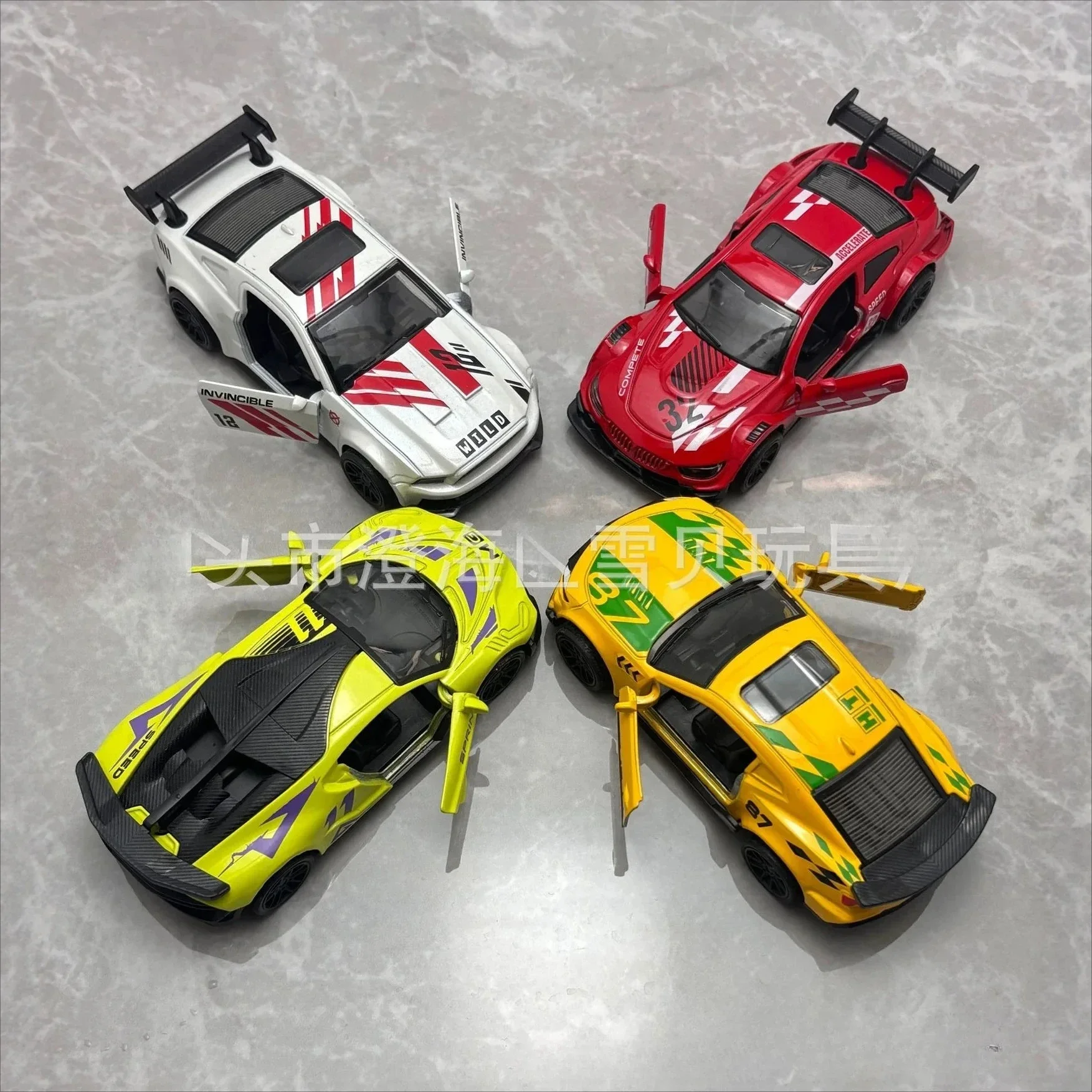1:43 Alloy racing car model, metal car, sports car, door opening, gift