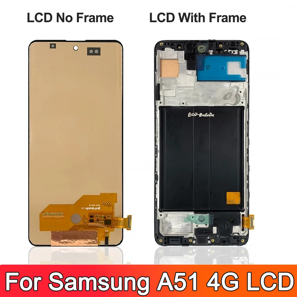 6.3″For Samsung Galaxy A51 Display LCD Screen&Digitizer Full Assembly&Frame For SM-A515F/DSN SM-A515F/DS SM-A515F/DST SM-A515F