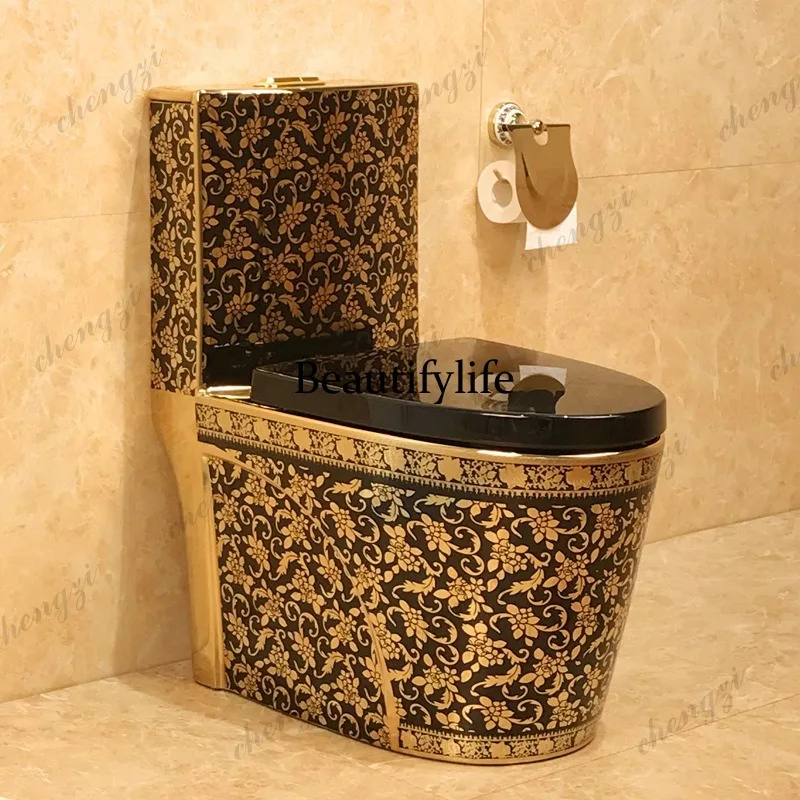Black gold toilet color   personalized  gold plated toilet gold ceramic toilet