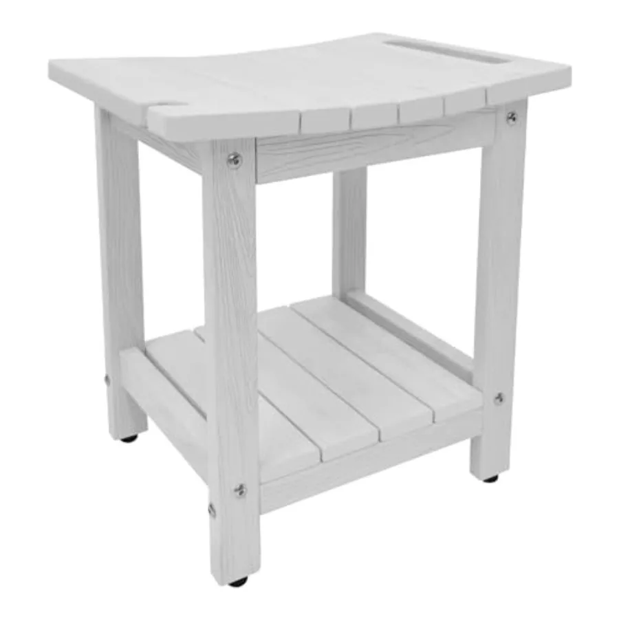 

HDPS Shower Bench Inside Shower Chair for Shaving Legs Waterproof 2-Tier Bath Spa Shower Stool for Adults Sitting Weather -Resi