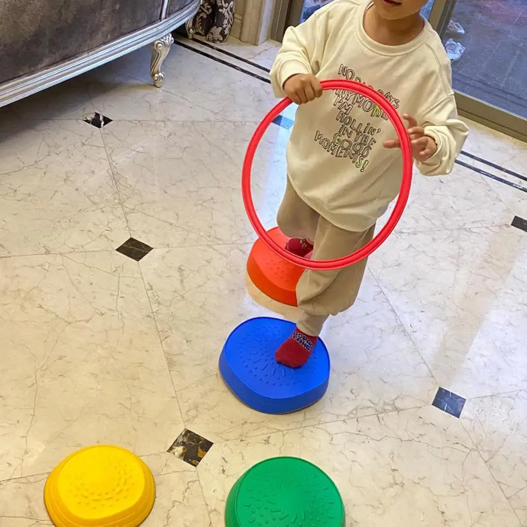 Kids River Stone Balance Toys Stepping Stones for Children Obstacle Course Game Indoor Outdoor Activity Early Learning