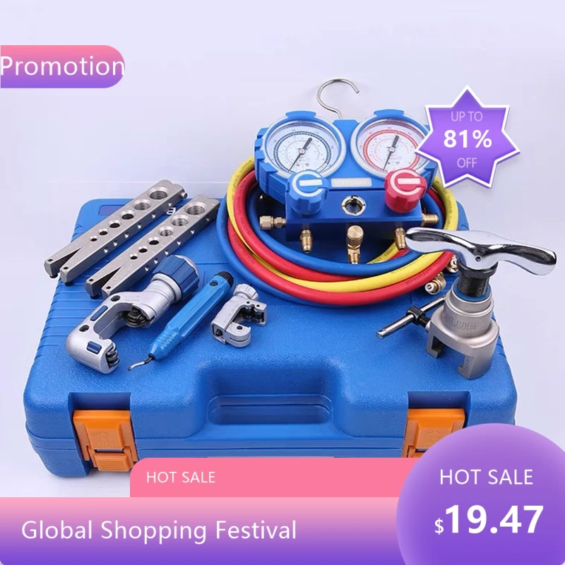 

0802Useful VTB-5B combination toolbox Manifold Gauge Set Flaring chamfer cutter Refrigeration Integrated flaring