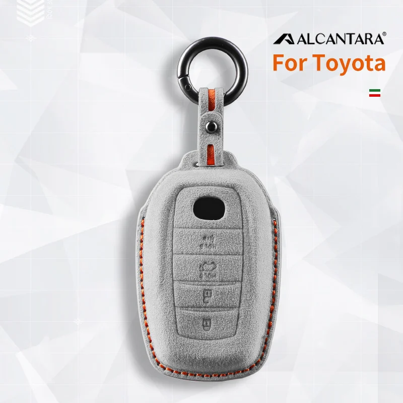 New suede car key case cover shell Fob F For Toyota Corolla SE Camry 50 55 TLC200 Yaris Land Cruiser Prado150 RAV4 Venza SIENNA