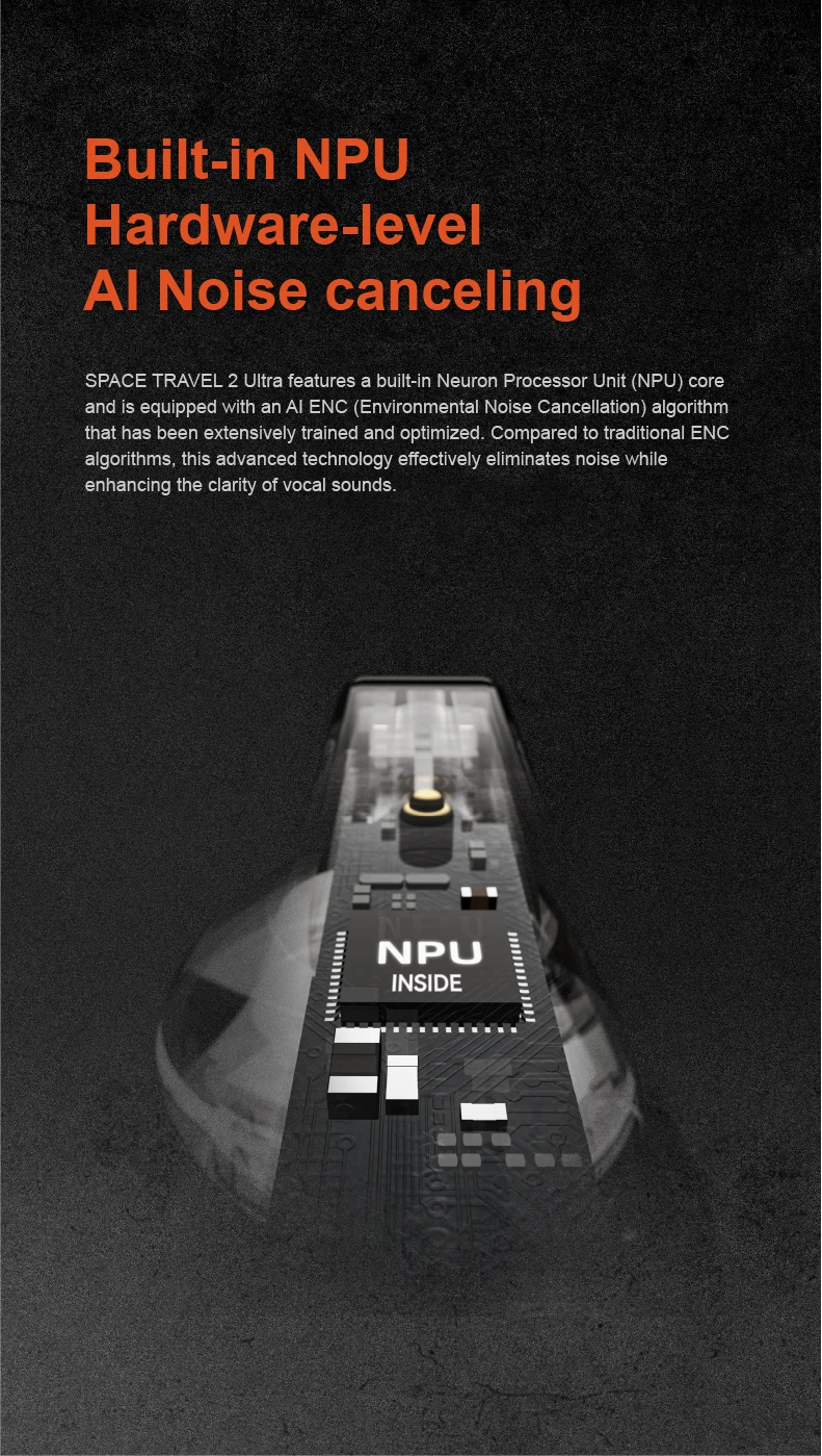 MOONDROP Space Travel 2 ULTRA TWS Bluetooth-Kopfhörer ANC LDAC Bluetooth 6.055ms Low-Latency Game Mode Gaming-Headset – Detail 11