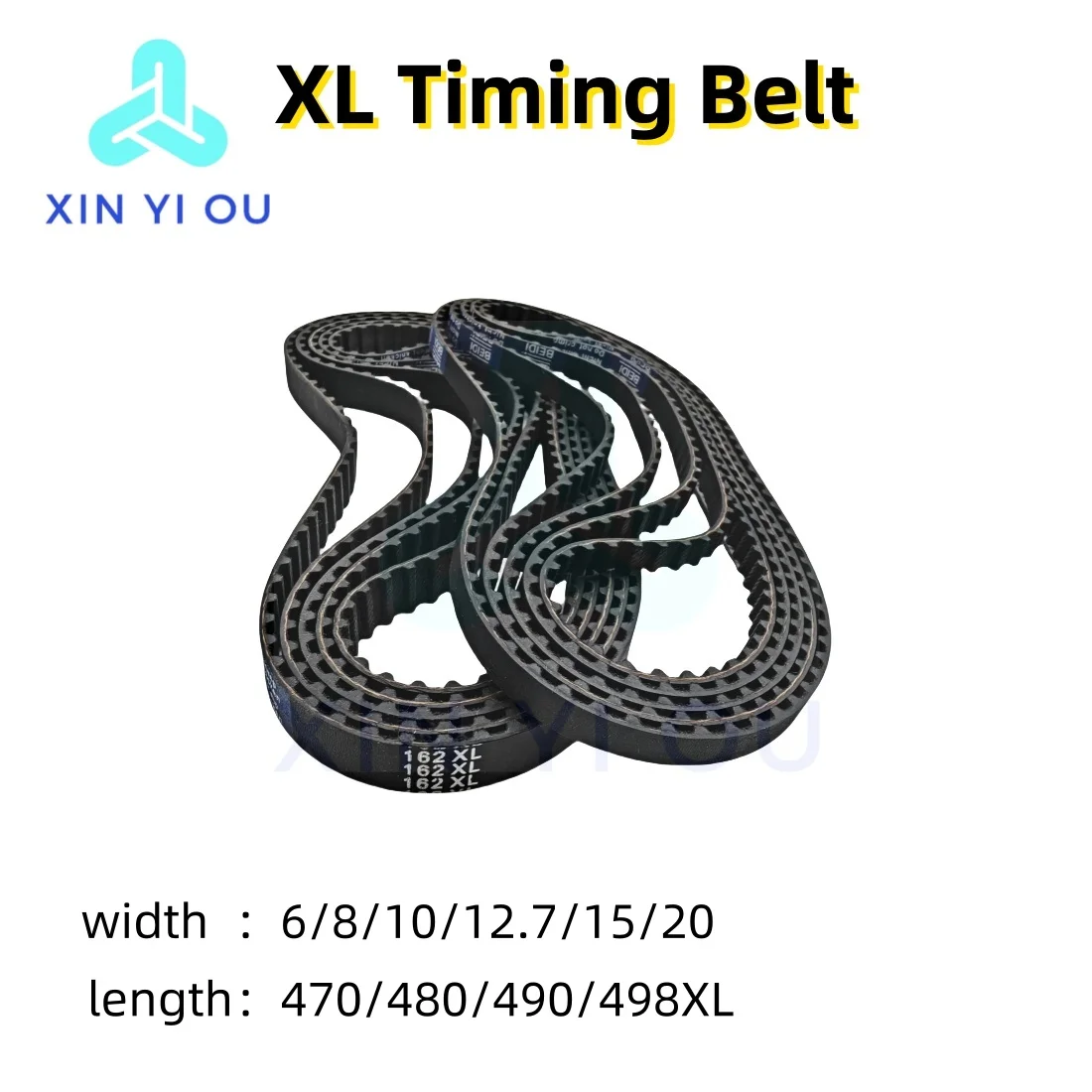 XL High torque rubber timing synchronous toothed belt with a width of 6/8/10/12.7/15/20mm and a length of170/480/490/498XL