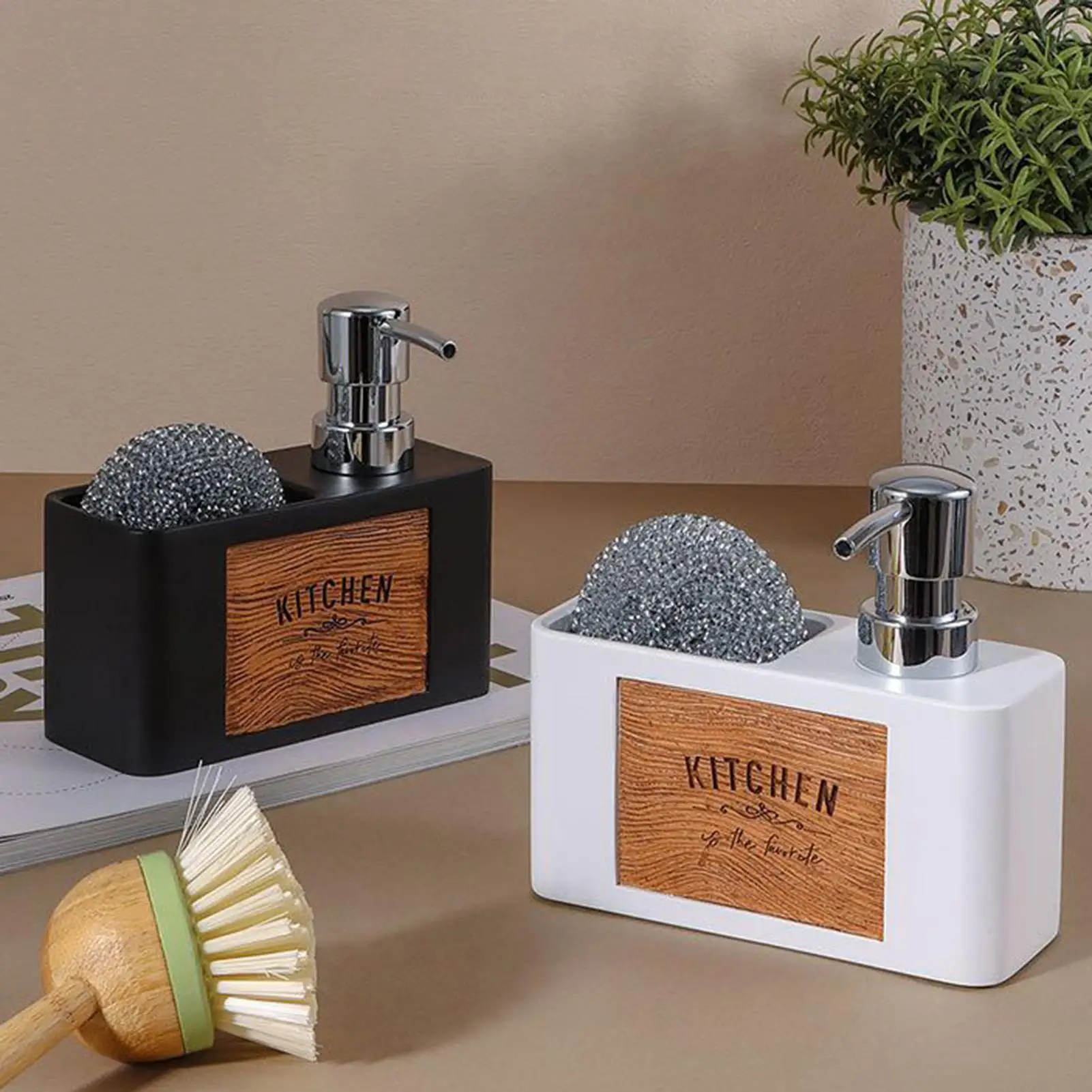 

Дозатор для мыла с губкой Кухонная раковина и дозатор мыла для ванной комнаты Дозатор жидкого мыла для рук и посуды