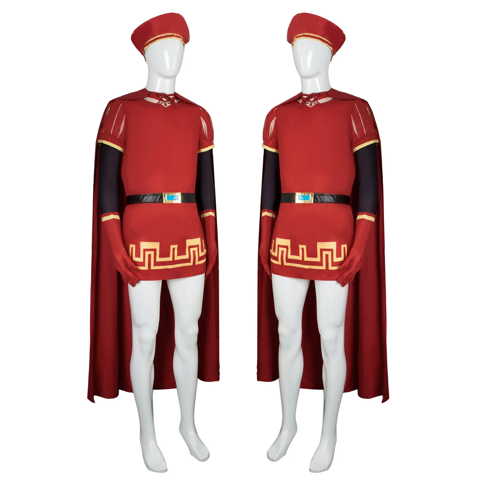 Movie Lord Farquaad Cosplay Costume Red Outfits Man Halloween Carnival Cosplay Lord Farquaad Customized Clothes
