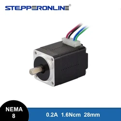 Nema 8 Stepper Motor 20BYGH 28mm 1.6Ncm(2.3oz.in) 4-lead 1.8deg 0.2A Nema8 Step Motor for CNC XYZ 3D Printer