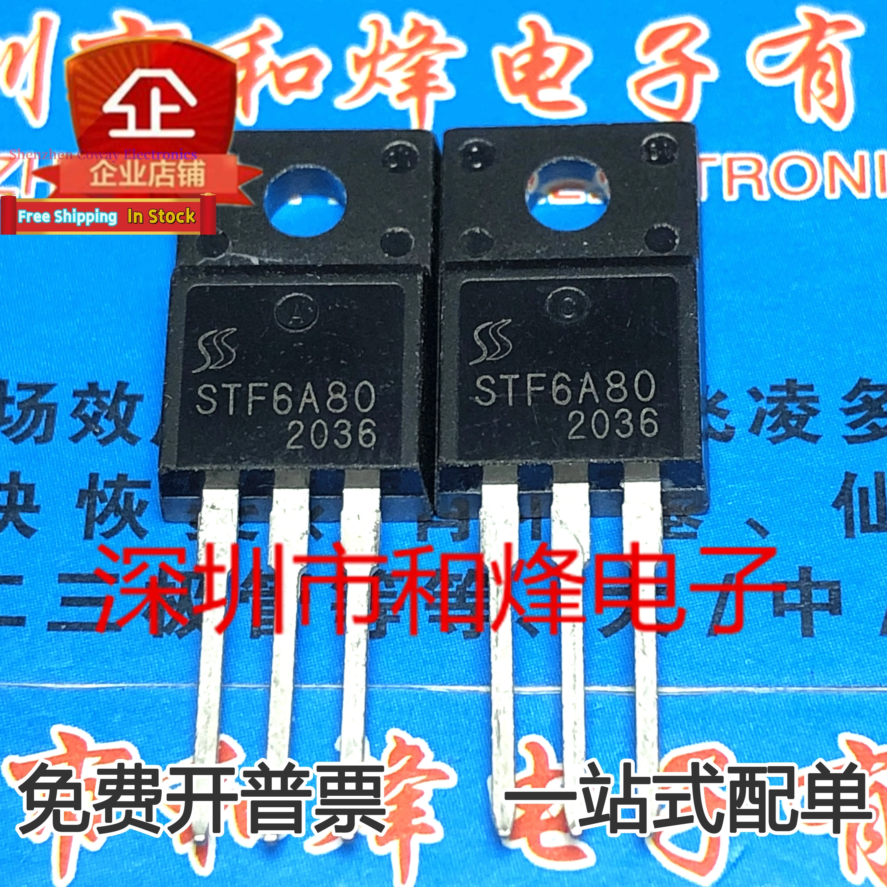 

10PCS-30PCS STF6A80 TO-220F MOS In Stock Fast Shipping