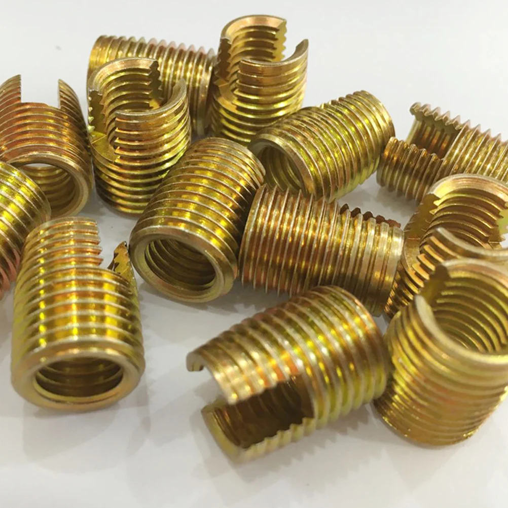 

50Pcs Thread Repair Parts Carbon Steel Strong Self-Tapping Slotted Type for Electronics Automotive Rail Car Shipbuilding