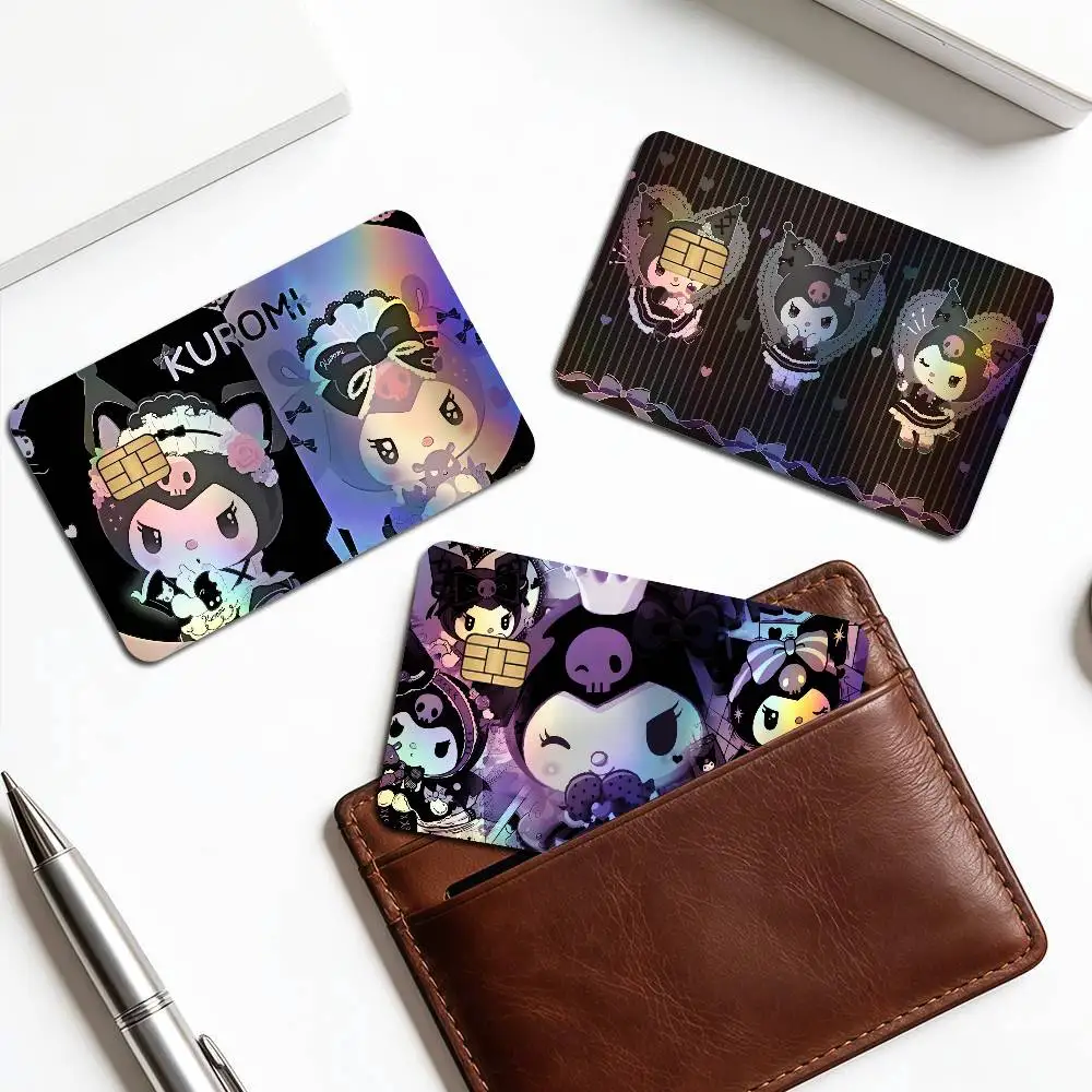 Cute Cartoon K-KuromiS Rainbow Laser Glitter Bank Card Stickers Waterproof Art Decals