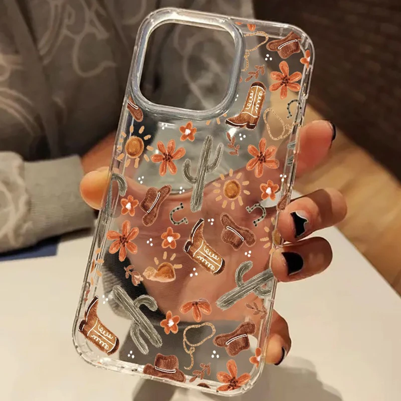 

Coastal Cowboy Aesthetic Cute Clear Phone Case Cover for iPhone 17 Pro Max 16 15 14 13 12 11 XS X XR 7 8 Plus SE2 Acrylic Cover
