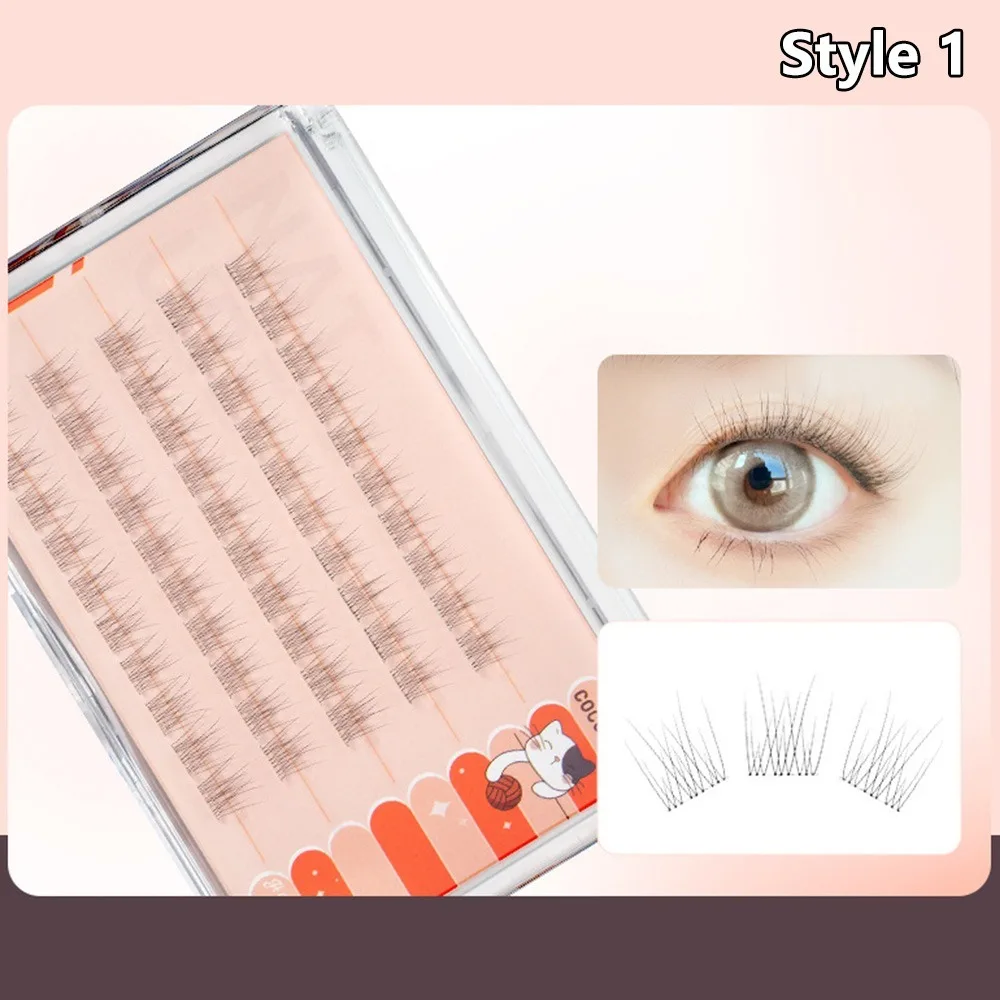 Imprensa em cílios de cluster autoadesivos aparência natural sem necessidade de cola cílios postiços sem cola feitos à mão preto/marrom