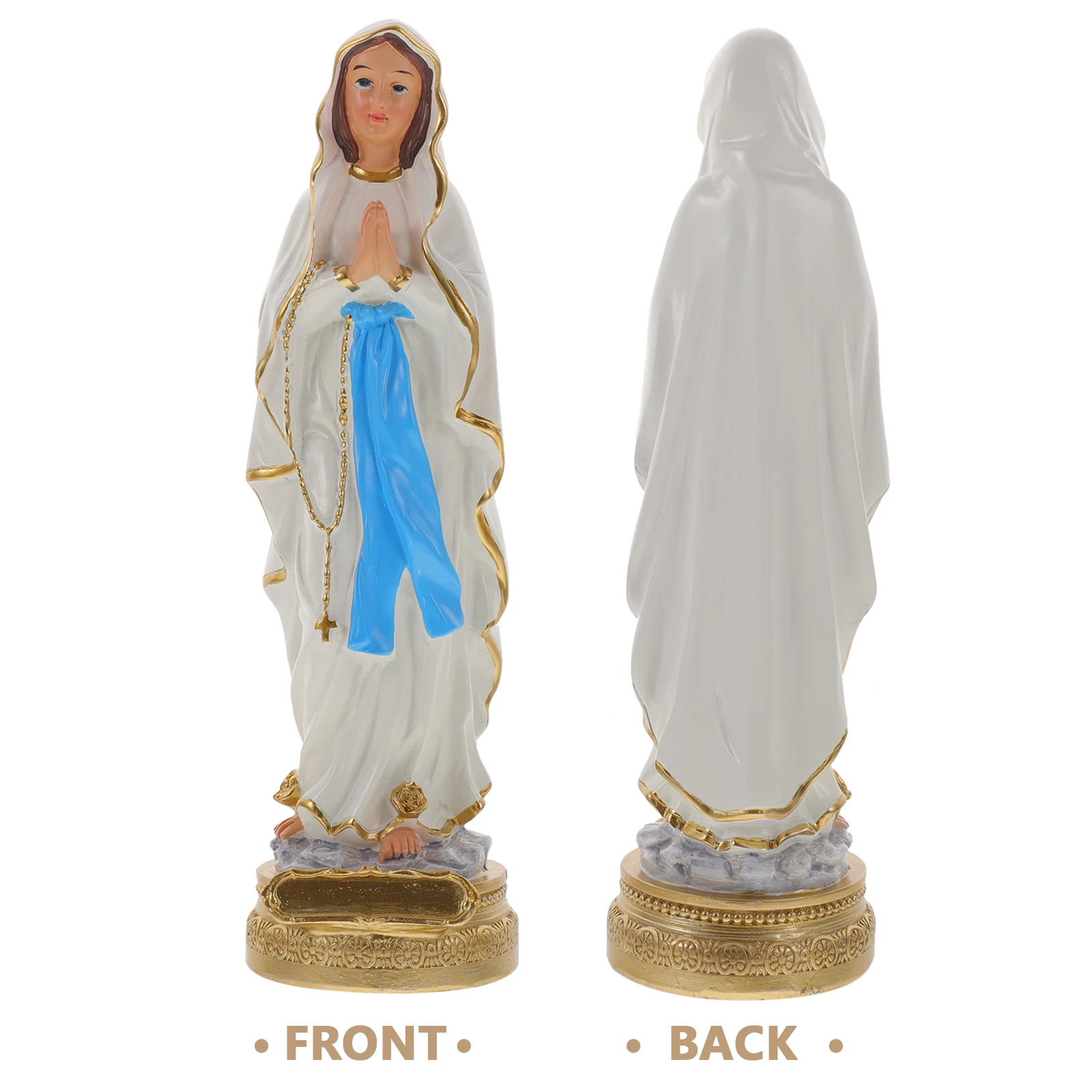 

Virgin Mary Statue Resin Decoration High Quality Religious Desktop Adornment for Window Desk Bookcase Compact Size