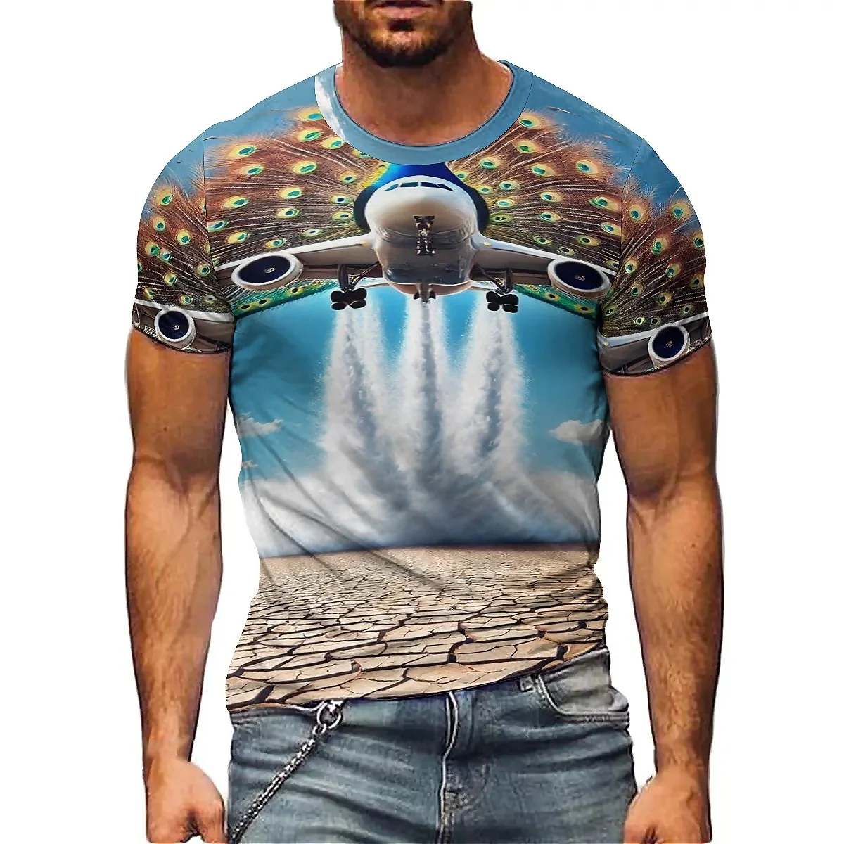 

Breathable & Quick-Drying Outdoor Pattern Men's 3D Printed Short-Sleeve T-Shirt - All-Over Print Top