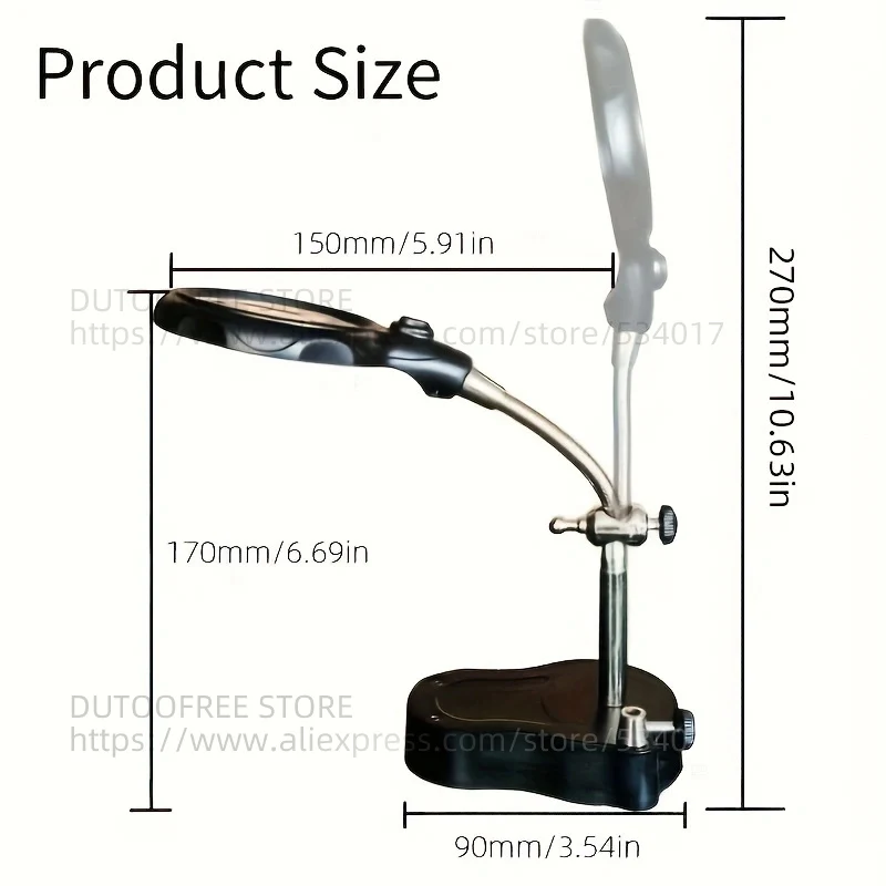 Desktop Magnifier LED Light Table Magnifier Glass Soldering Iron Station Stand Welding Magnifying Glass Clip Clamp for Repair