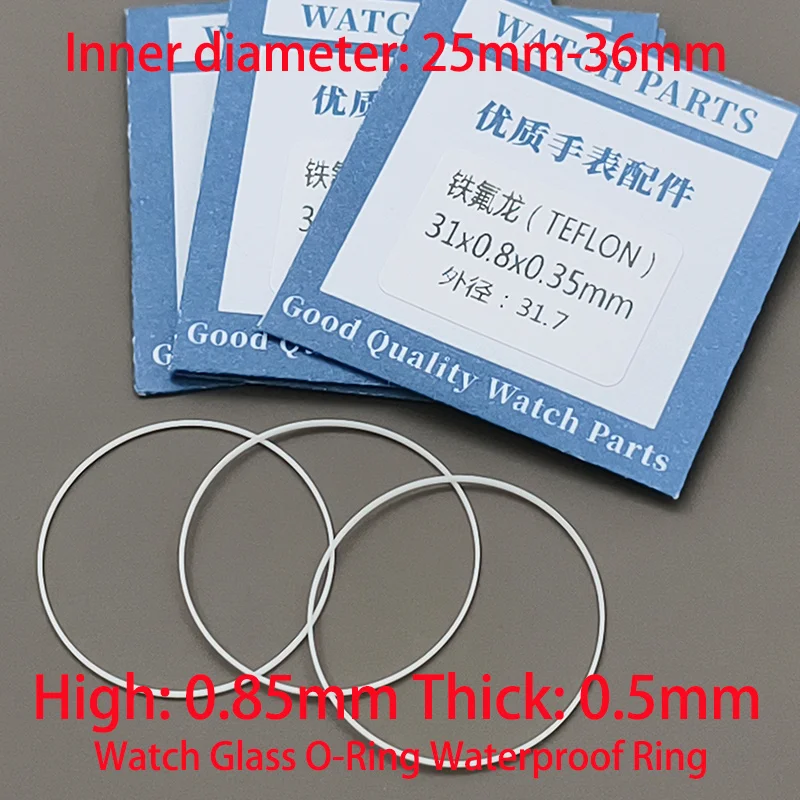 Watch Glass Gasket Internal Diameter 25-36mm Thick 0.5mm High 0.85mm O Ring Watch Gasket Watch Part