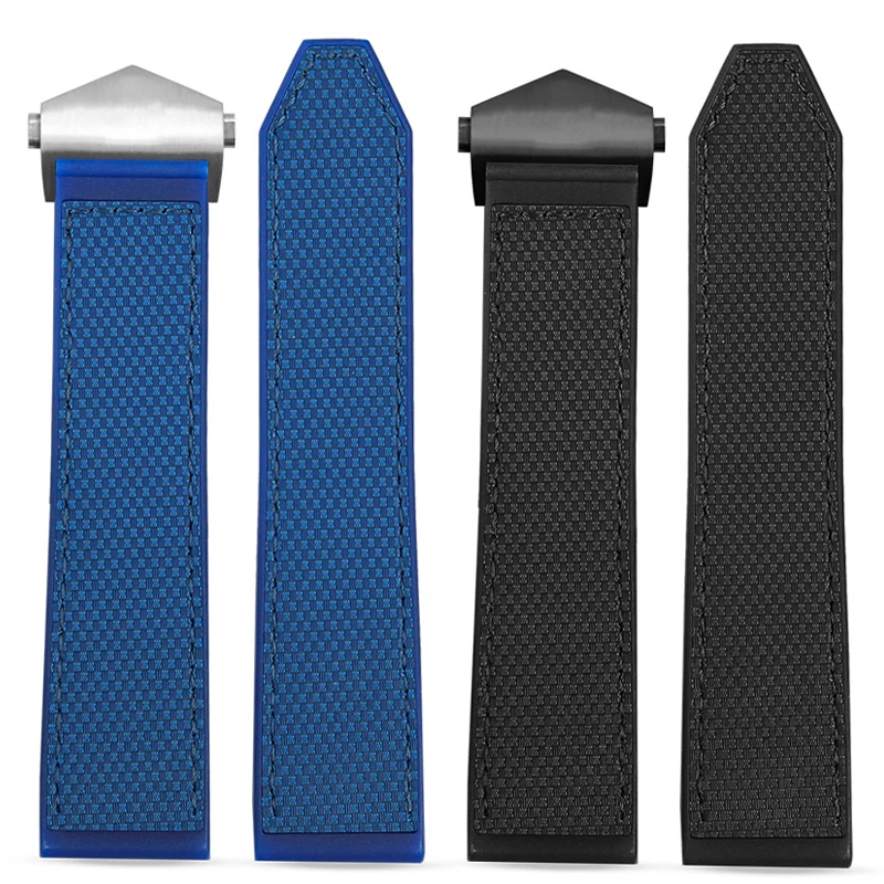 Pulseira de relógio de silicone de borracha de 22 mm para TAG Heuer Monaco CBL2184/CBL2183 - pulseira de substituição esportiva à prova d'água, macia e durável