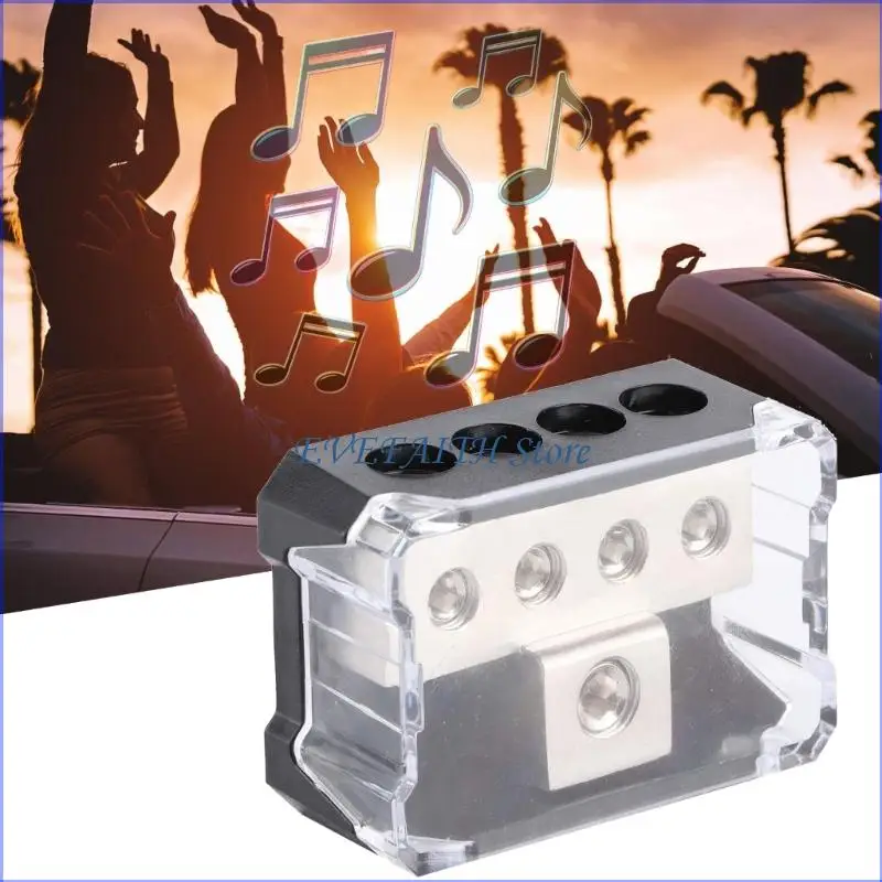 124B Quick Connection Vehicle Sound Speaker Power Ground Wire Splitter Resin Alloy Base