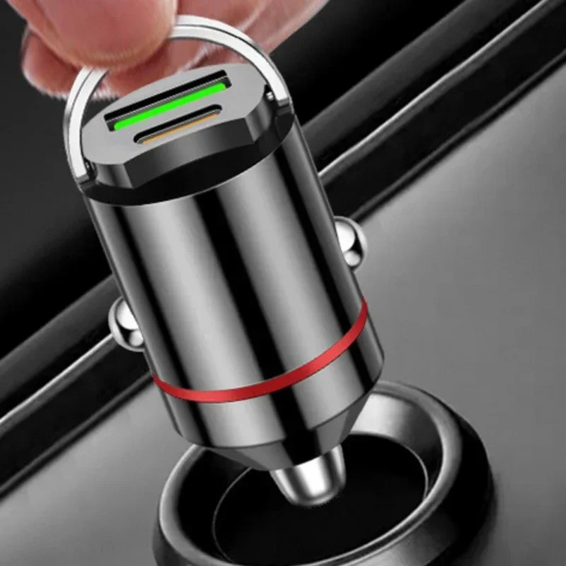 High-speed 100W Dual Port USB Car Charger Quick Charge Dual USB Type C Fast Car Charger Adapter For Mobile Phone