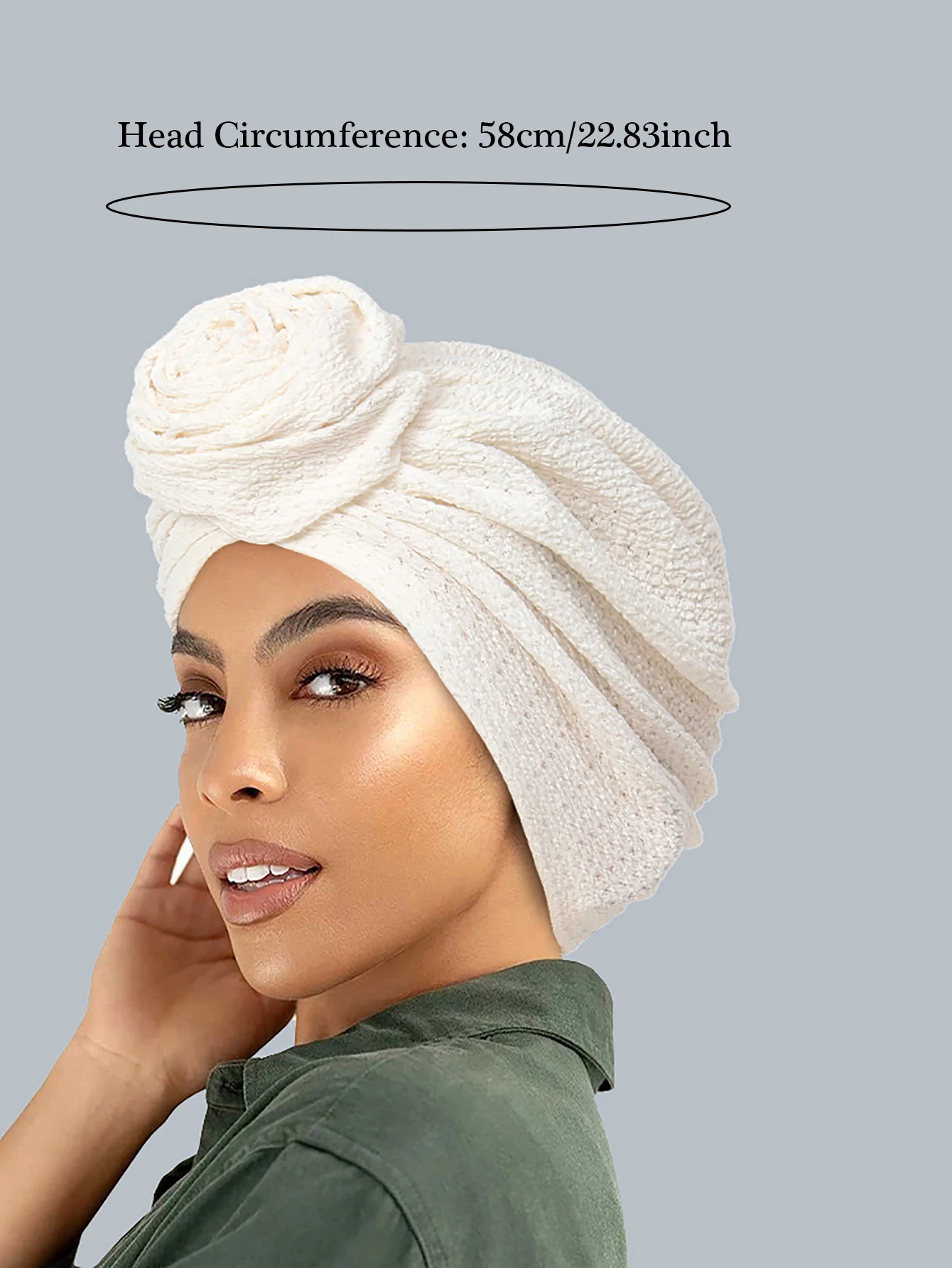 2024 New Fashion Flowers Turban Hijab Hats Solid Color Head Wraps Elastic Muslim Hats Breathable Chemo Cap For Women Girls