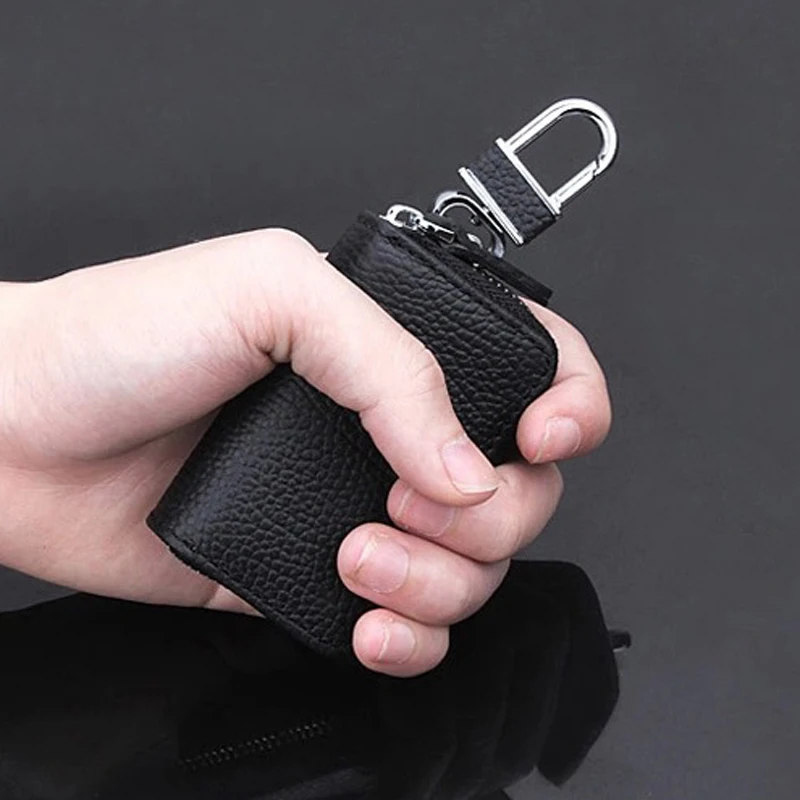 Leather Wallet Car Key Case Zipper Car Emblem Badge Keychain Bag for Chevrolet Cruze Aveo Lacetti Captiva Cruz Niva Spark Orlan image 5