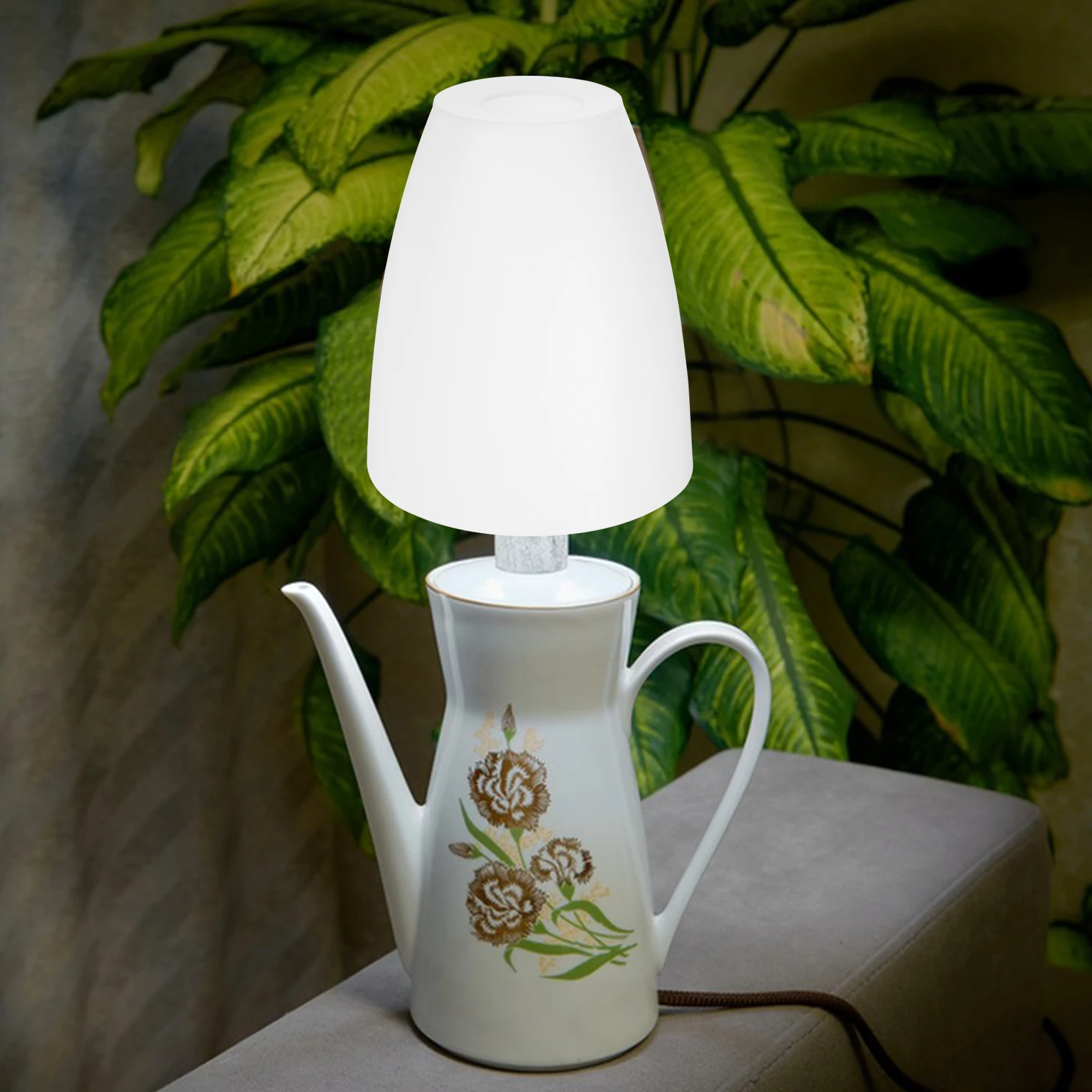 

Plastic Lampshade Flat Head Design 30mm Hole White Cover Replacement Torchiere Dust-proof Home Lighting Accessories
