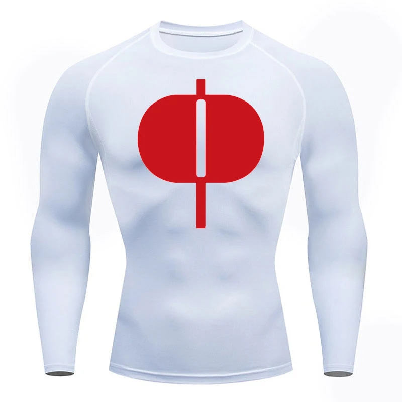 Graphic Long Sleeve Compression Shirts for Men Spring Fall Athletic Quick Dry Tees Tops Gym Workout Running Undershirt Baselayer