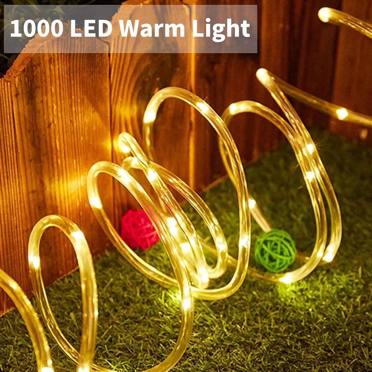 1000 LED Outdoor Rope Lights, 28M/92ft Christmas Tube Lights Fairy String Lights for Christmas Tree Indoor Party Bedroom Garden