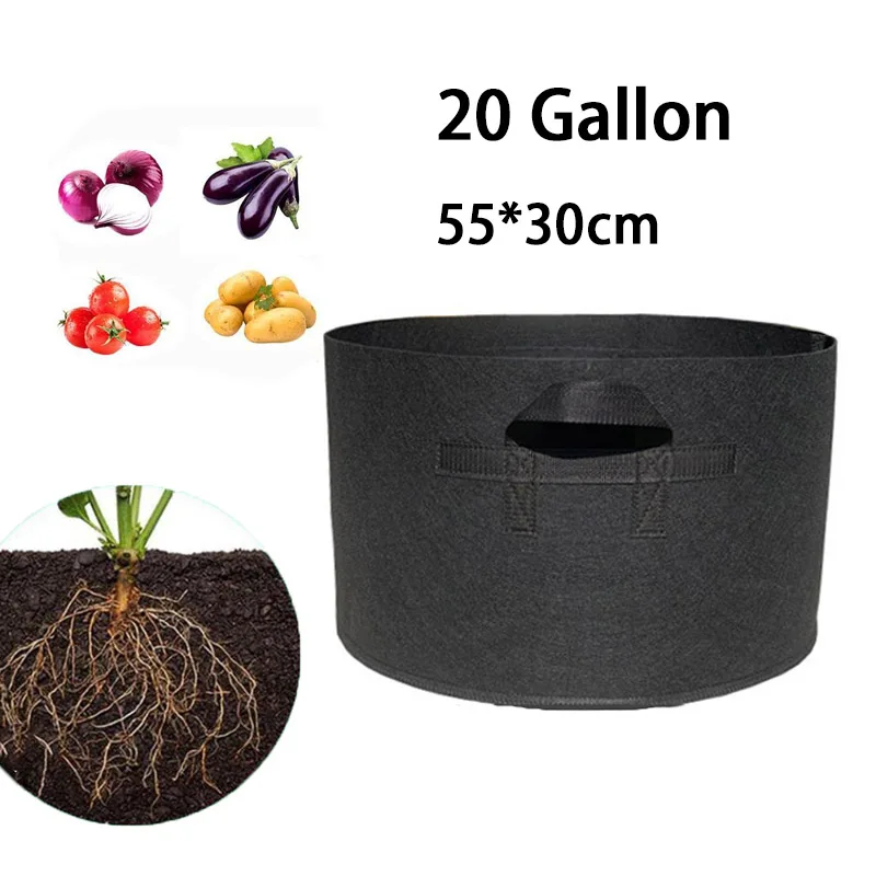 20 Gallon Home Garden Hand Held  Tree Pots Plant Grow Bags Garden Planting Bags Jardin Growing Bag Fruit Vegetables Planter Bags