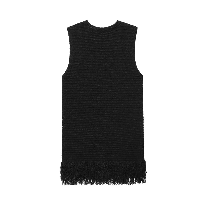 Glands rayures horizontales tricot gilet robe solide blanc sans manches été femmes dame mode Streetwear robes courtes
