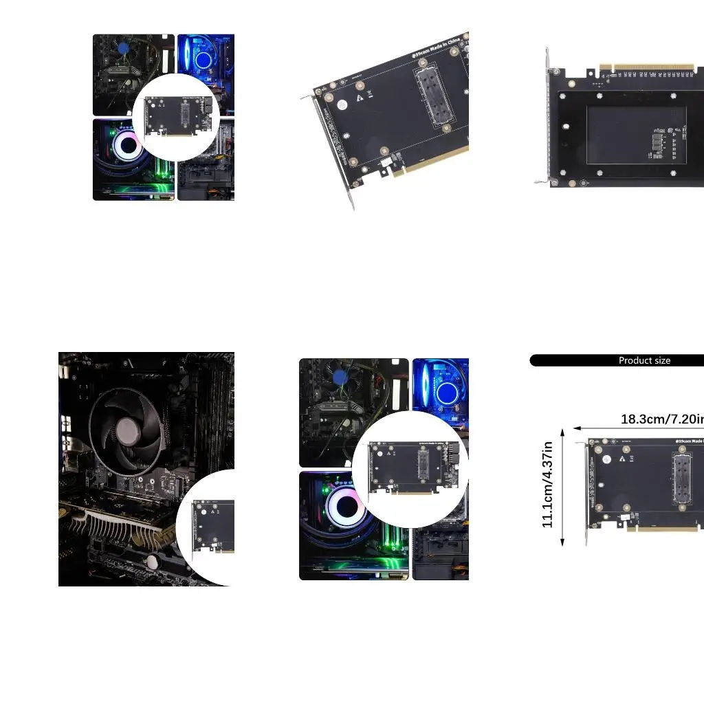  SXM2 To PCIe X16 Adapter Card For Servers Workstations With Auto Fan Control Metal Construction