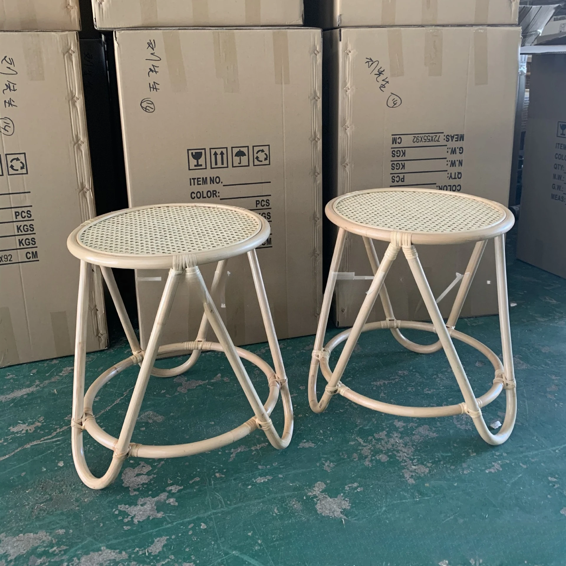 

Rattan small coffee table round small side table B & B long table storage round chairs rattan screen Japanese ins