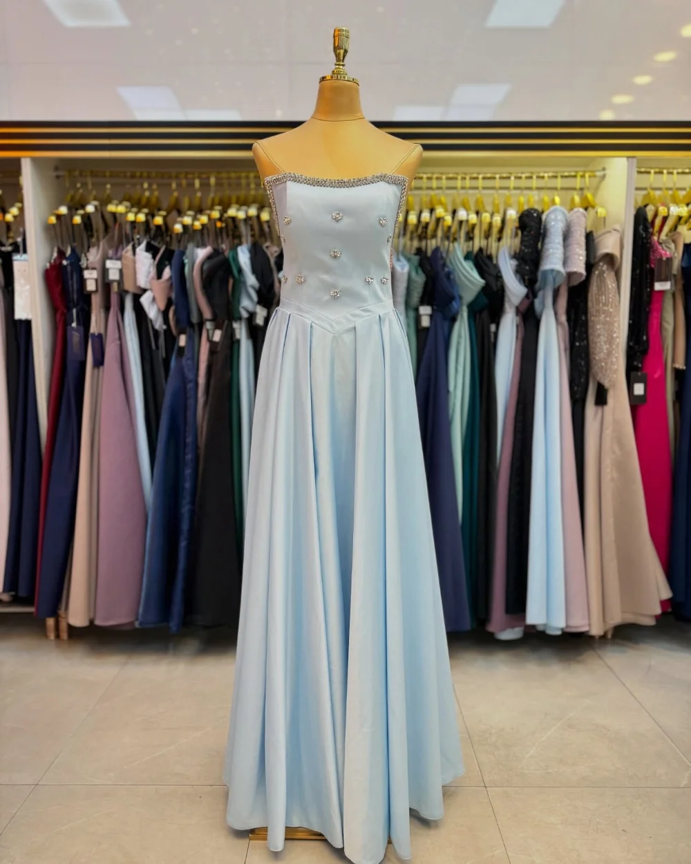 

Customized High quality Retro Simple Charmeuse Sequined Draped Rhinestone A-line Strapless Long Dresses Bespoke Occasion Dresses