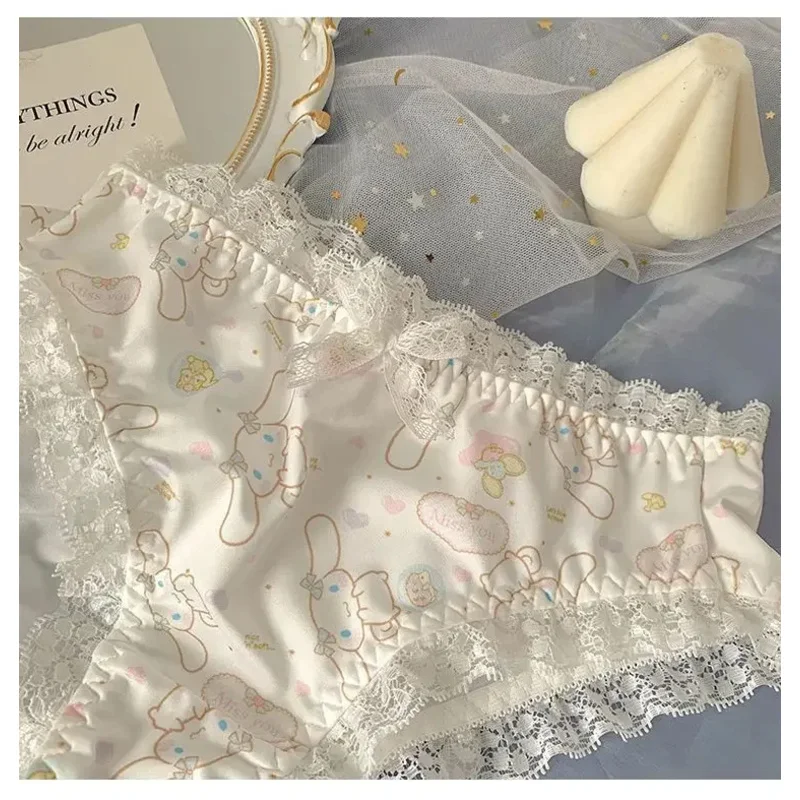 Laurel Dog Lingerie Women's sweet breathable lace bow Slimming no underwire retraction bra cover set - Image 6