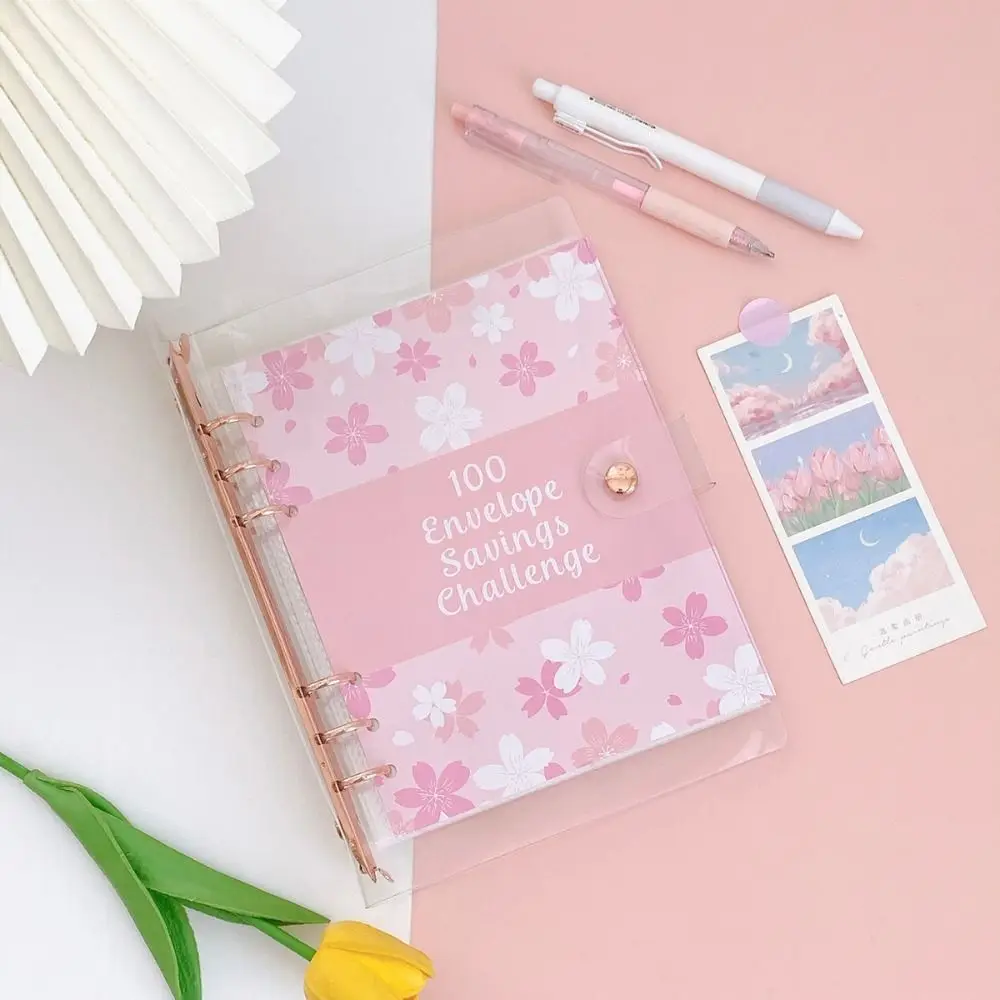 الإدارة المالية 100 مغلف التوفير التحدي 100 مغلف فضفاضة ورقة الموثق توفير المال الموثق زهر الكرز #2