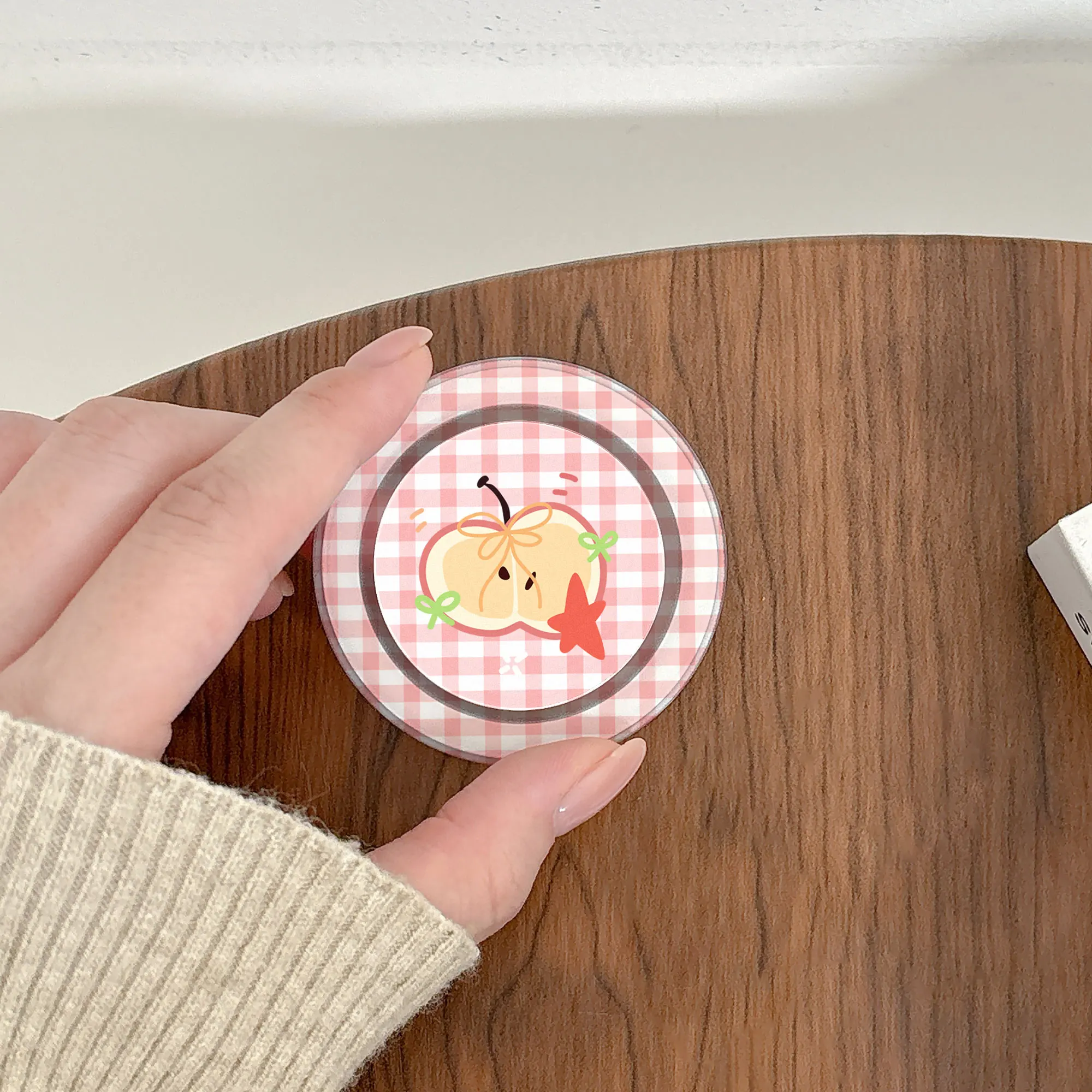 

Korean Cute Cartoon Cherry Rabbit Phone For Magsafe Grip Tok Griptok Stand For iPhone 16 Magnetic Wireless Charging Case Holder