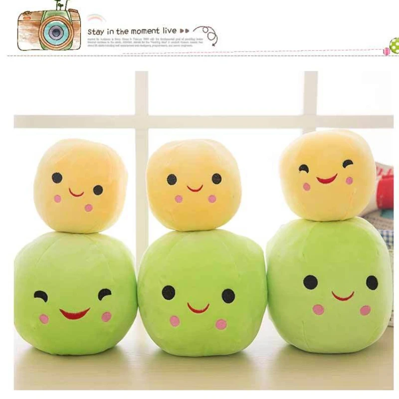 25CM ~ 90CM lindo bebé de peluche guisantes relleno planta muñeca juguete niños calidad Kawaii almohada en forma de guisante juguete niño niña regalo