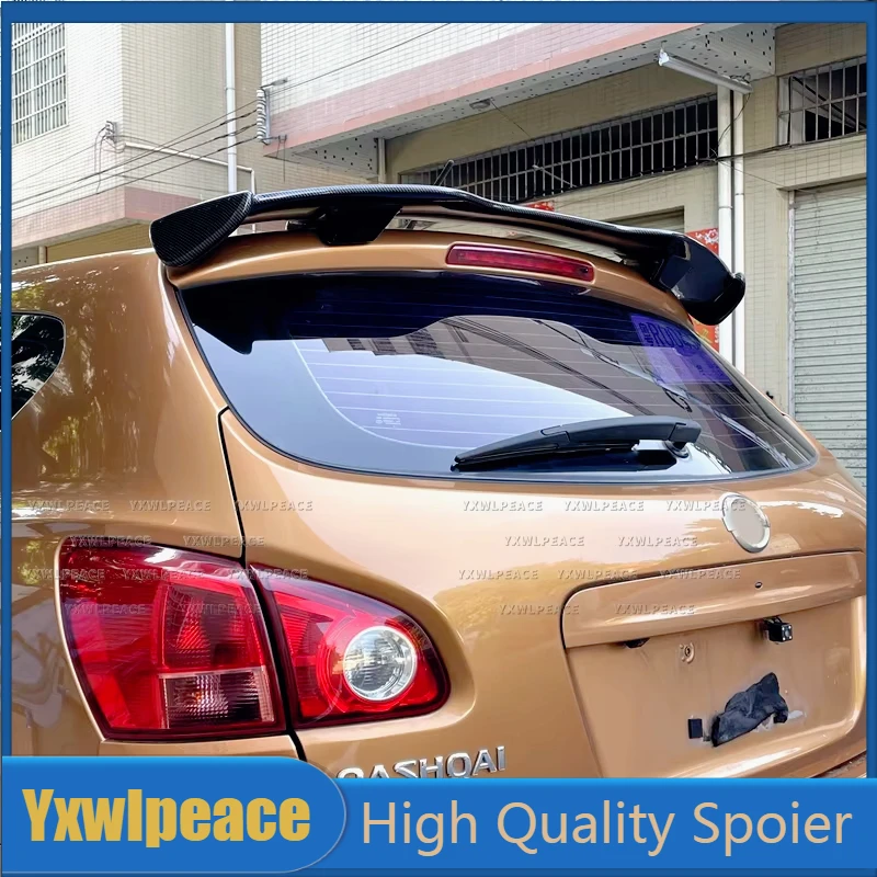 

For Nissan Qashqai Spoiler 2008-2015 ABS Plastic Carbon Fiber Look Hatchback Roof Rear Wing Body Kit Accessories