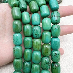 13x18MM 22PCS Large Natural Green Turquoises Barrel Nugget Beads For DIY Jewelry Making MY250202