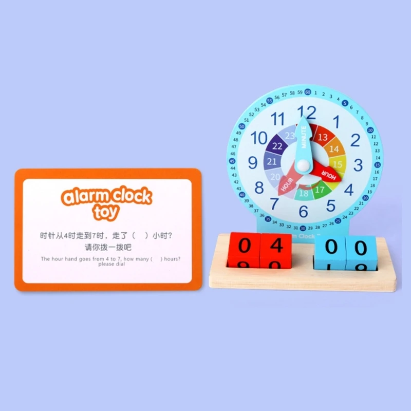 Kids Wooden Clock Time-Learning Teaching Aid For Primary School Clever Board Toy