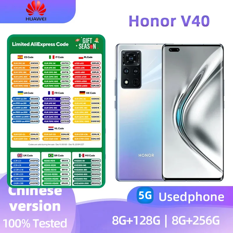 Honor V40 5G mobile phone 8GB RAM 128GB 256GB Dimensity 1000+ Octa Core 6.72