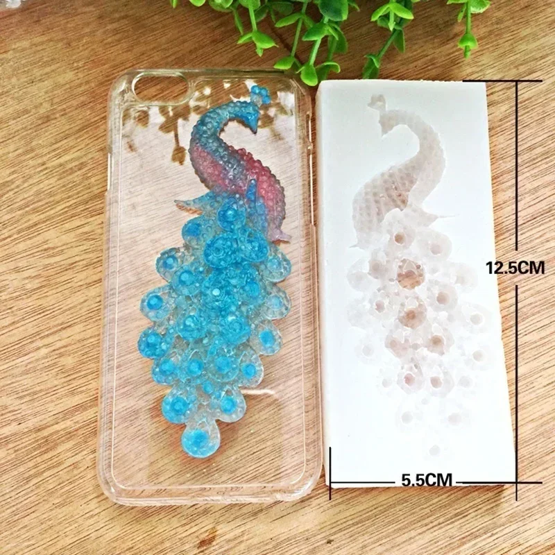 DIY Handmade Creative Shape Peacock Silicone Mold Drop Mold Crystal Jewelry Tool Resin Keychain Mold Accessories Crafts