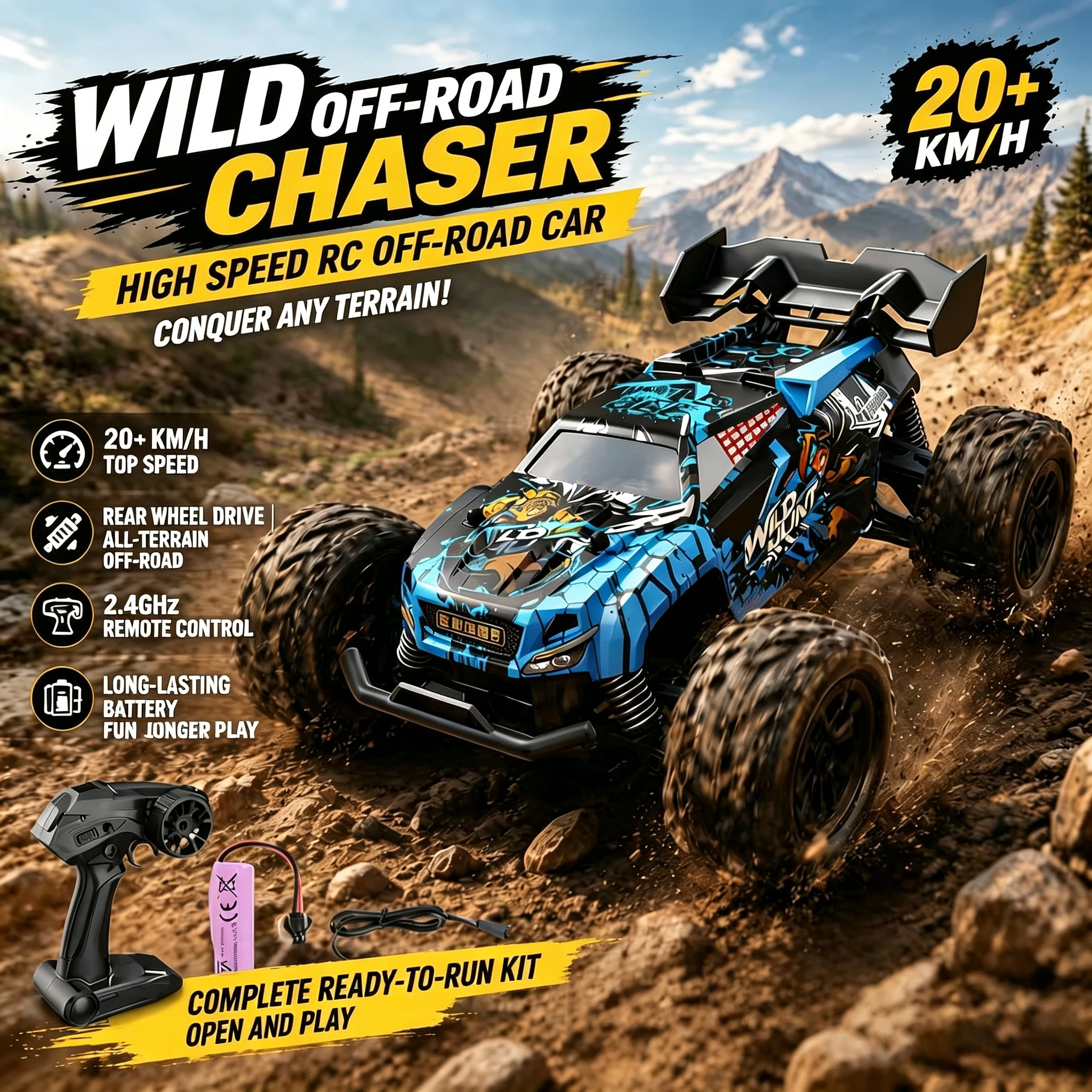 Rc Hobby Off Road - سيارة دريفت RC بمقياس 1/20، سيارة