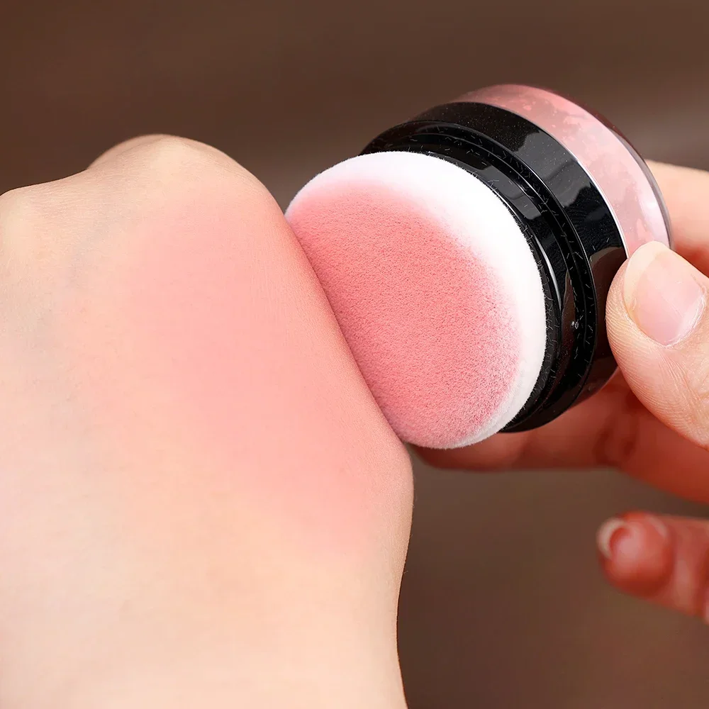 Soft Face Blusher Nourishing Lasting Cheek Contour Peach Blush with Powder Puff and Mirror Lazy Air Cushion Blush Powder Makeup