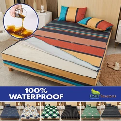 Six-Sides Fully Enclosed Waterproof Mattress Cover with Zipper Anti-mite Dust-proof Fitted Sheet Removeable Mattress Protector