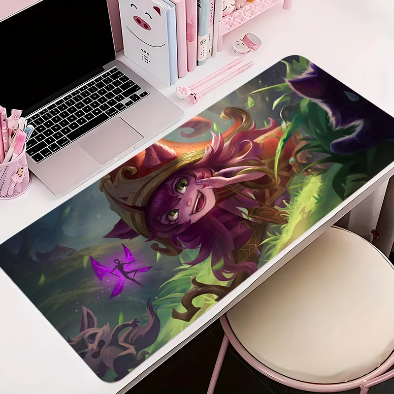 

Mouse Pad Office PC Accessories Keyboard Mat Anime Pattern Anti-slip Rubber HD Mousepad L-league of Legends Lulu Gamer Desk Mat