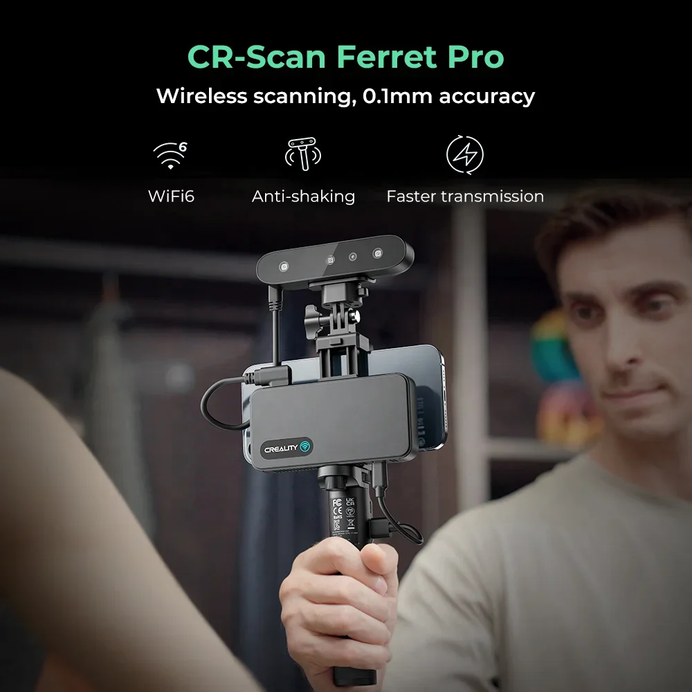 Creality Ready To Ship High Accuracy 0.1mm CR-Scan Ferret Pro Industrial Body Dental Jewelry Handheld 3D Scanner