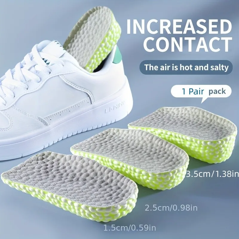 1 Pair of Invisible Increase Male and Female Insole, Arch Support Heel Lift, Comfortable Breathable Memory Foam Material Insole