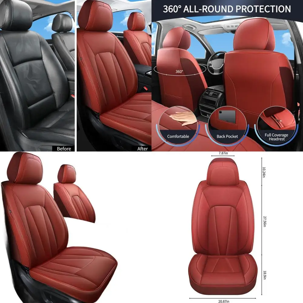 Luxury Waterproof Breathable Seat Covers for 2 Front Car Seats - Full Wrapping Edge Protection